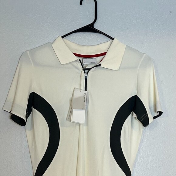 Porsche Design Drivers Selection Women's Polo Shirt Zipper Neck Off White S NWT - Picture 2 of 9